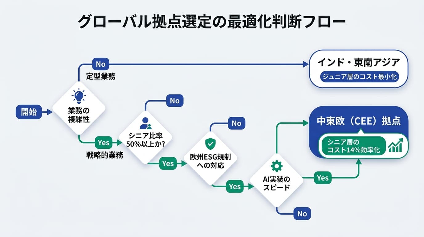 Featured image for blog post: 「インド最安」は過去の話?中東欧が14%安い衝撃の事実とGBS 3.0戦略. 経営戦略・財務 related article thumbnail.