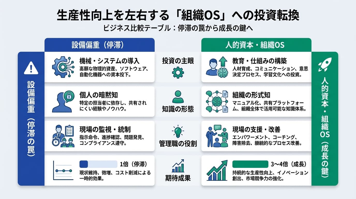 Featured image for blog post: 生産性格差300%の正体。設備投資より「組織のOS」が利益を決める理由. 経営戦略・財務 related article thumbnail.