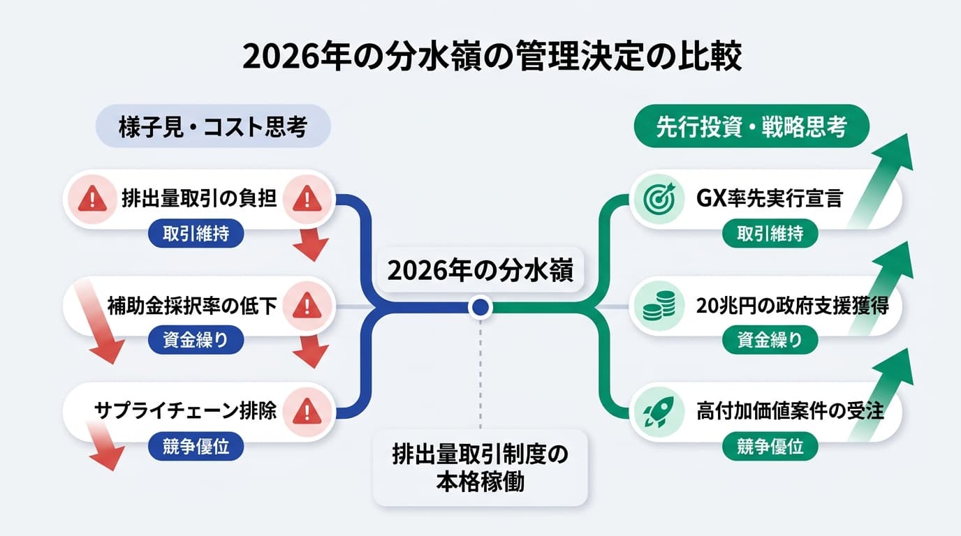 Featured image for blog post: 「GXはボランティア」は倒産リスク。2026年、補助金と取引のルールが激変する. 業界動向・未来予測 related article thumbnail.