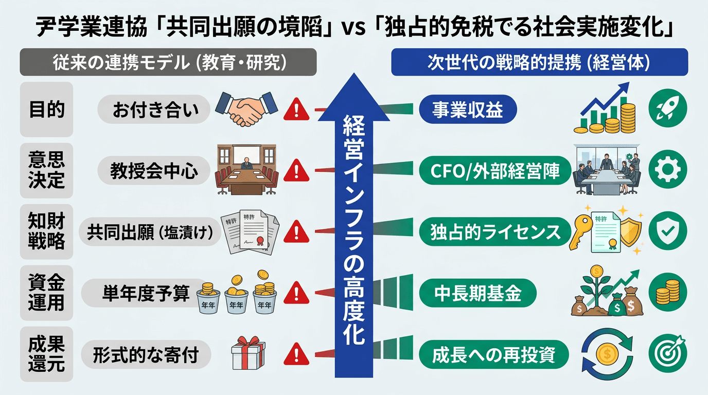 Featured image for blog post: 大学は「象牙の塔」から「経営体」へ。オーナー経営者が知るべき2026年の産学連携新基準. 業界動向・未来予測 related article thumbnail.