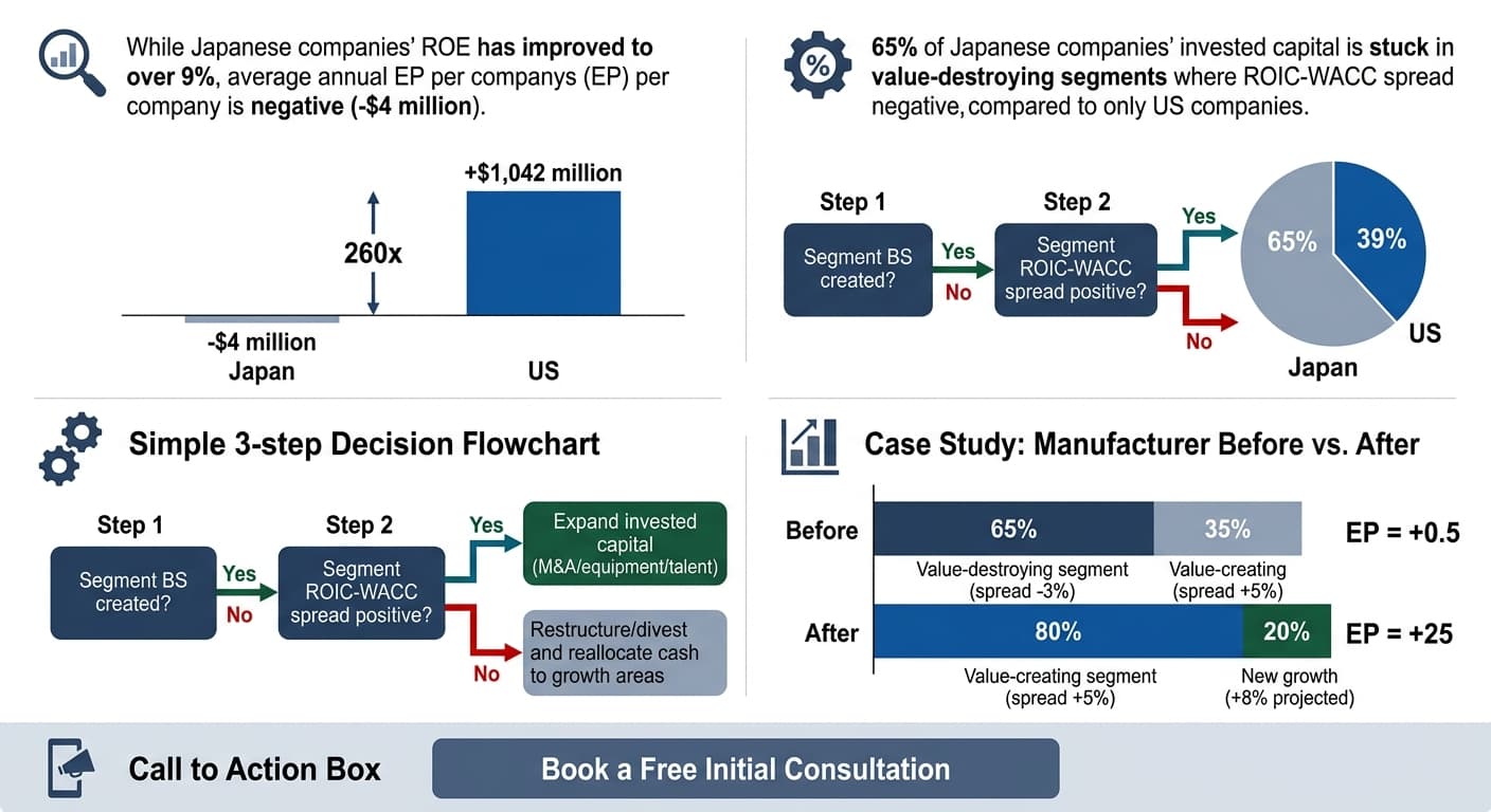 Featured image for blog post: ROE9%超えなのに成長投資が増えない理由とCFOの行動基準. 経営戦略・財務 related article thumbnail.