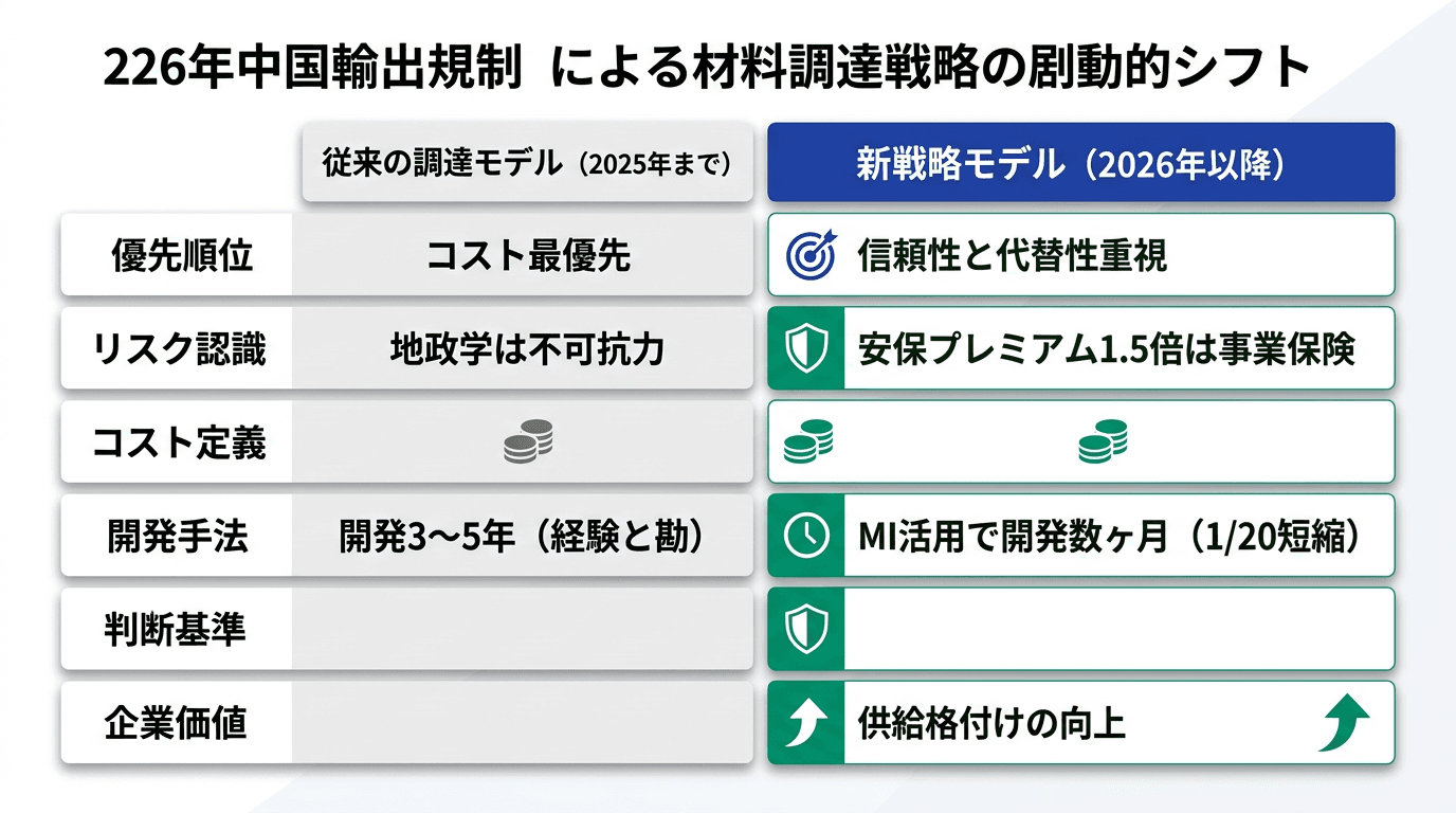 Featured image for blog post: 2026年の衝撃:中国輸出規制で変わる調達の常識。生き残る経営者の素材戦略. 業界動向・未来予測 related article thumbnail.