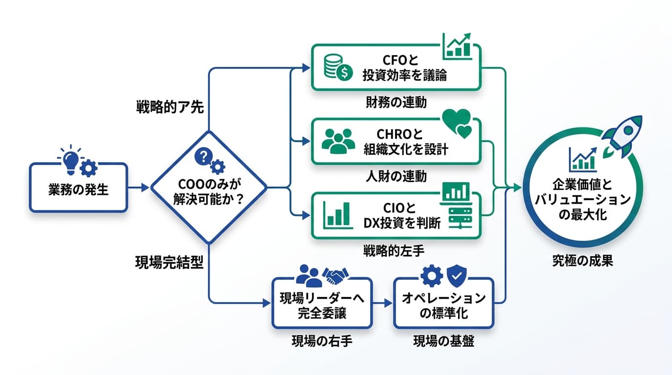 Featured image for blog post: 現場完璧主義が会社を殺す?COOが「現場を捨てる」べき理由と成長戦略. 経営戦略・財務 related article thumbnail.