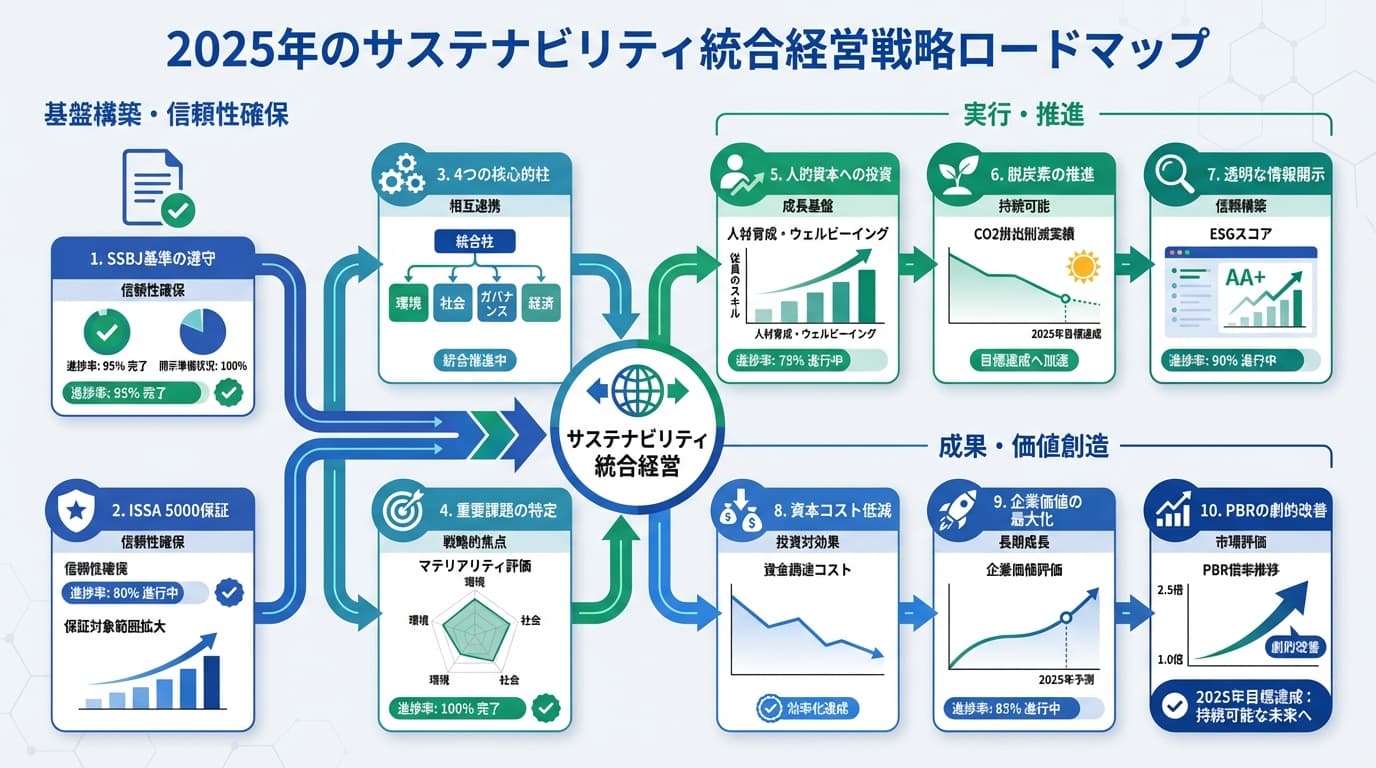 Featured image for blog post: 2025年、サステナビリティ経営は「攻め」へ。SSBJ基準と企業価値向上の戦略. グローバル戦略・サステナビリティ related article thumbnail.