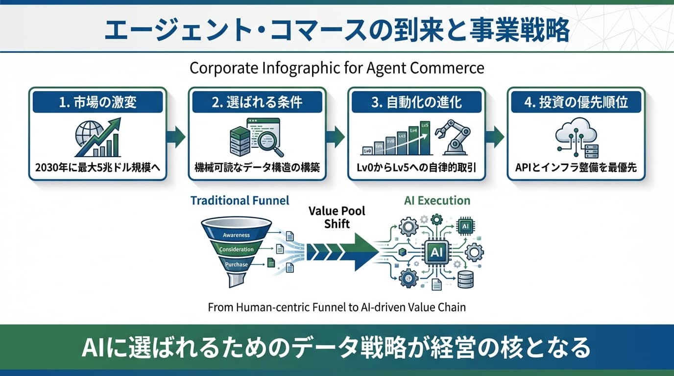 Featured image for blog post: 2030年、5兆ドル市場が到来?AIエージェントが変える購買の未来と経営戦略. 業界動向・未来予測 related article thumbnail.