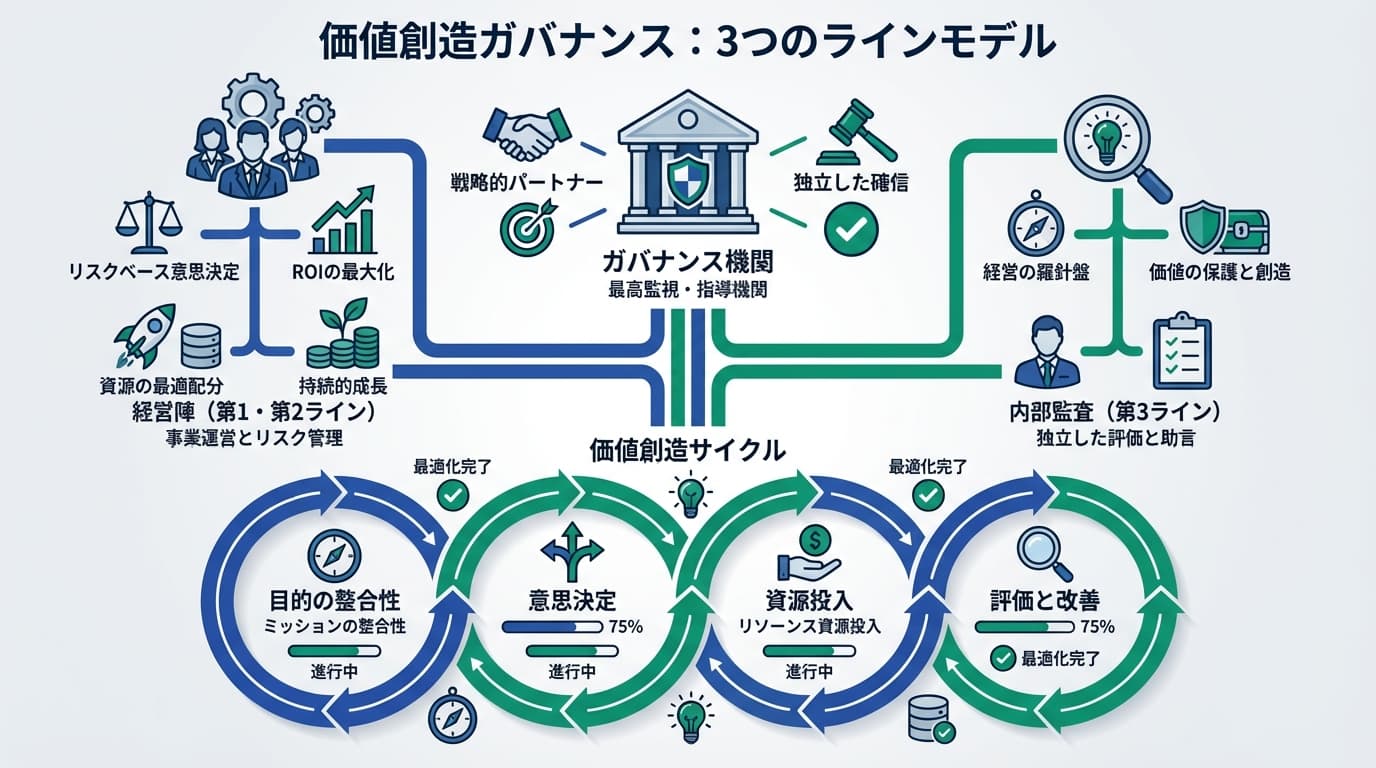 Featured image for blog post: 攻めのガバナンスで価値を創る:3つのラインモデルによる経営刷新. リスク管理・コンプライアンス related article thumbnail.