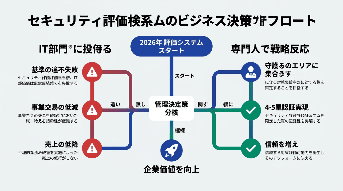 Featured image for blog post: 2026年開始のセキュリティ評価制度:達成率0%の衝撃と中小企業が生き残る道. リスク管理・コンプライアンス related article thumbnail.